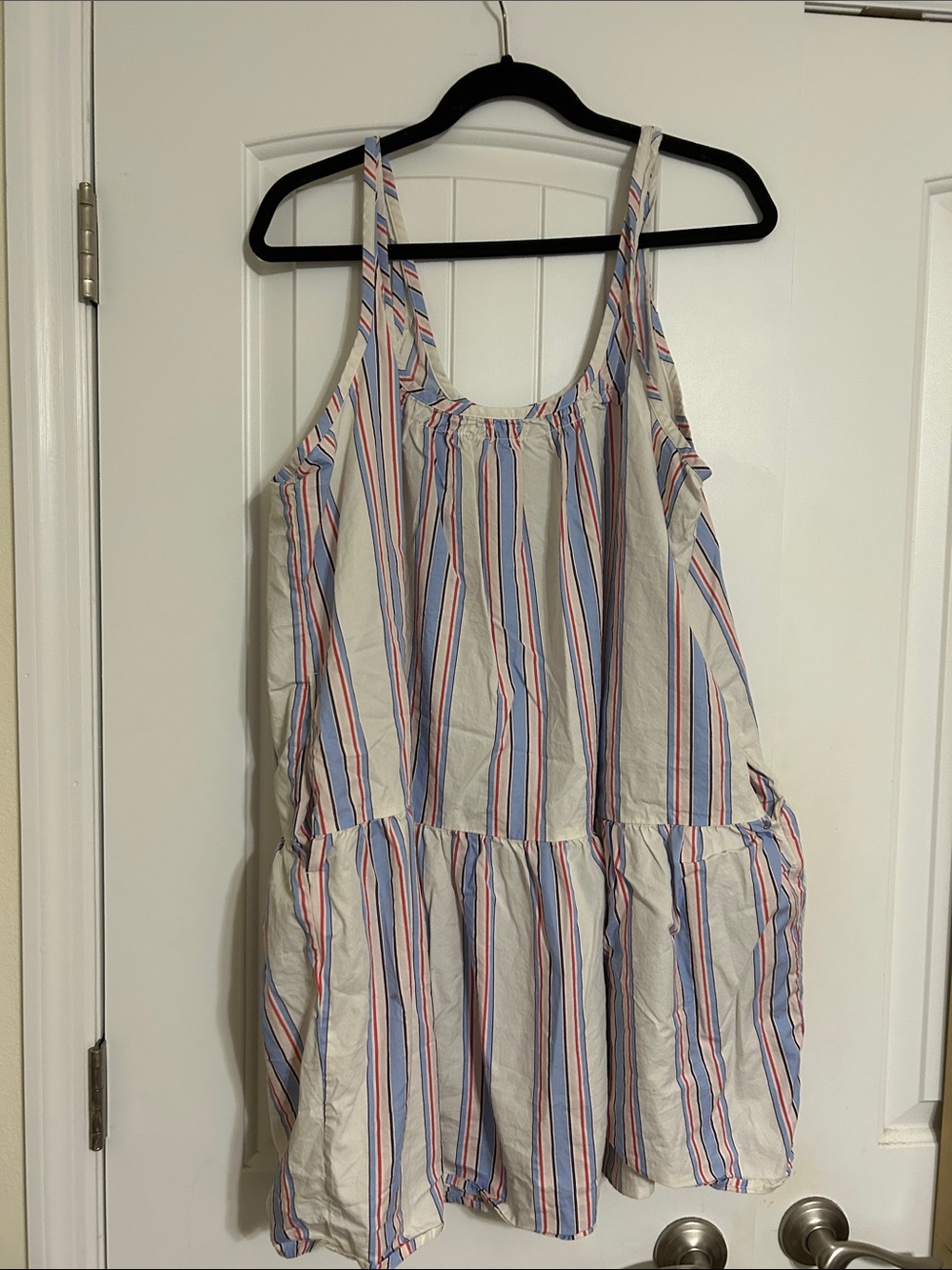 Old Navy Cream Sundress with Blue and Red Stripes